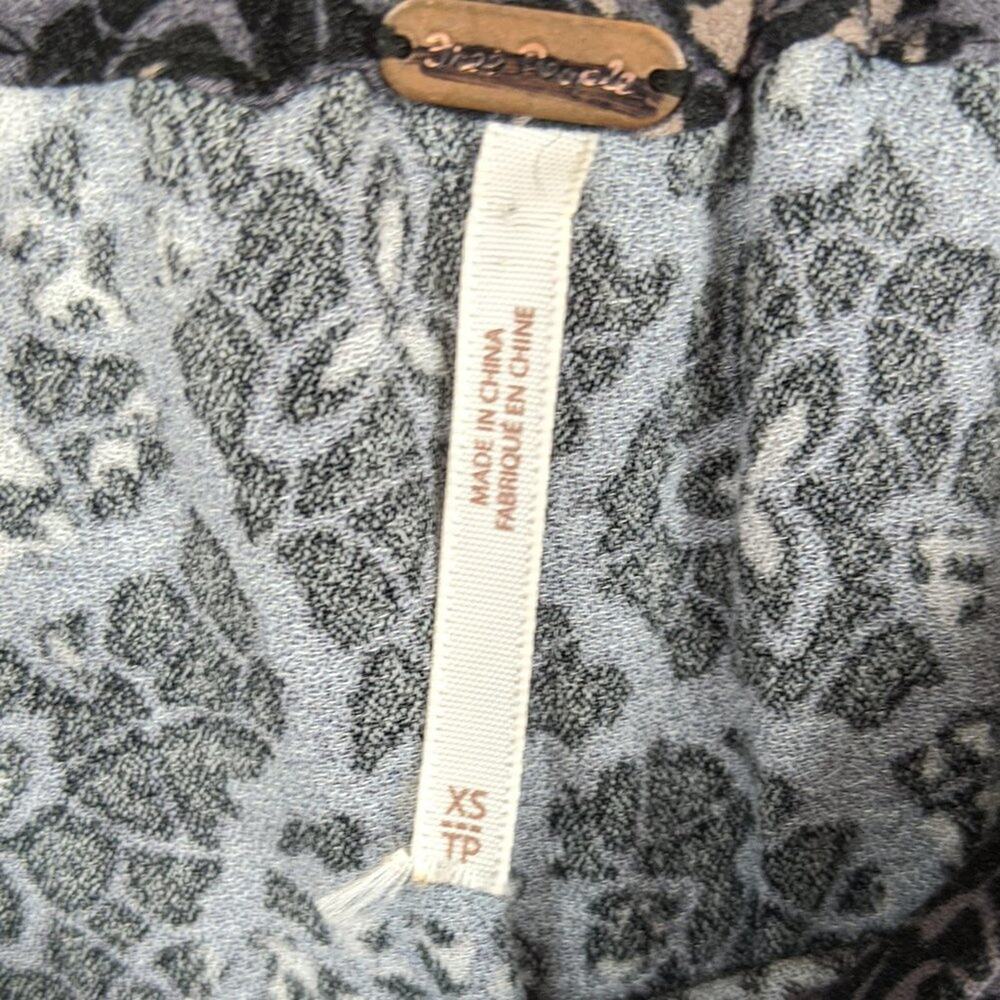 Free People Patterned Ruffle Off the Shoulder Top - Picture 5 of 7